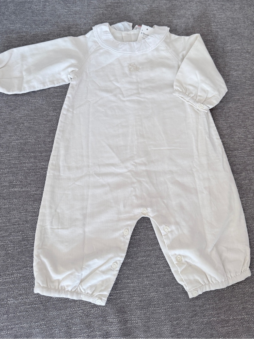 Jacadi Classic White Baby One-Piece Romper in size 6 months